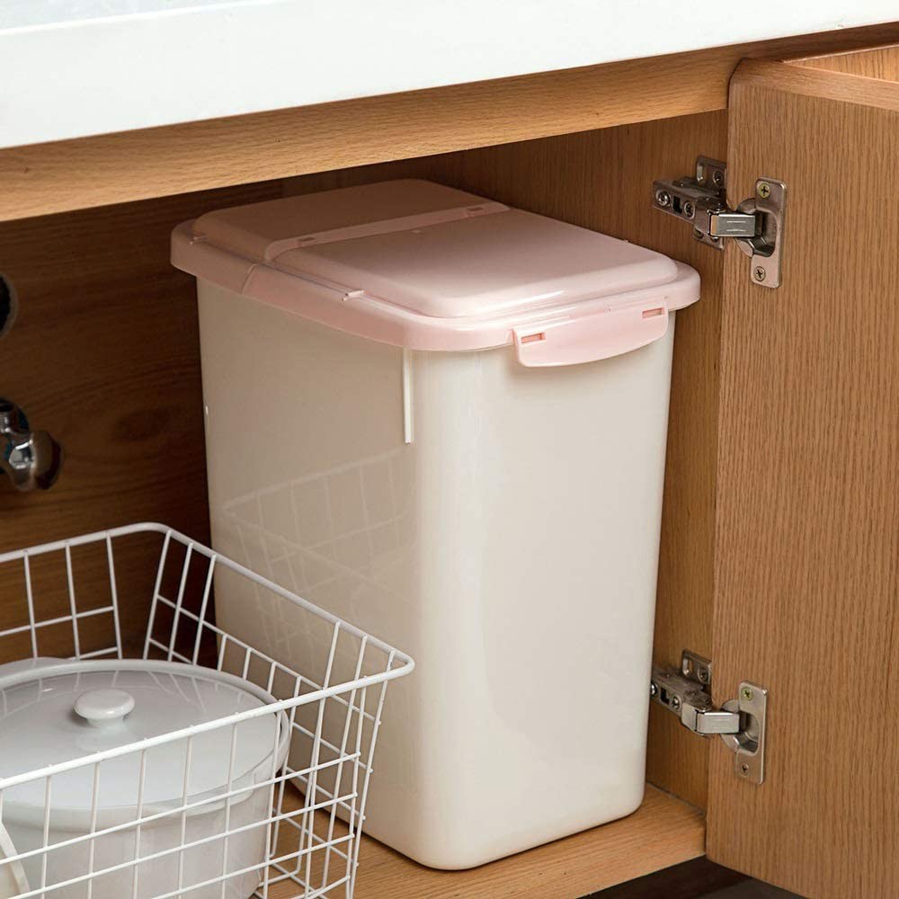 Cool Gift, 12Kg Sealed Plastic Storage Box With Measuring Cup, Available in Different Colors
