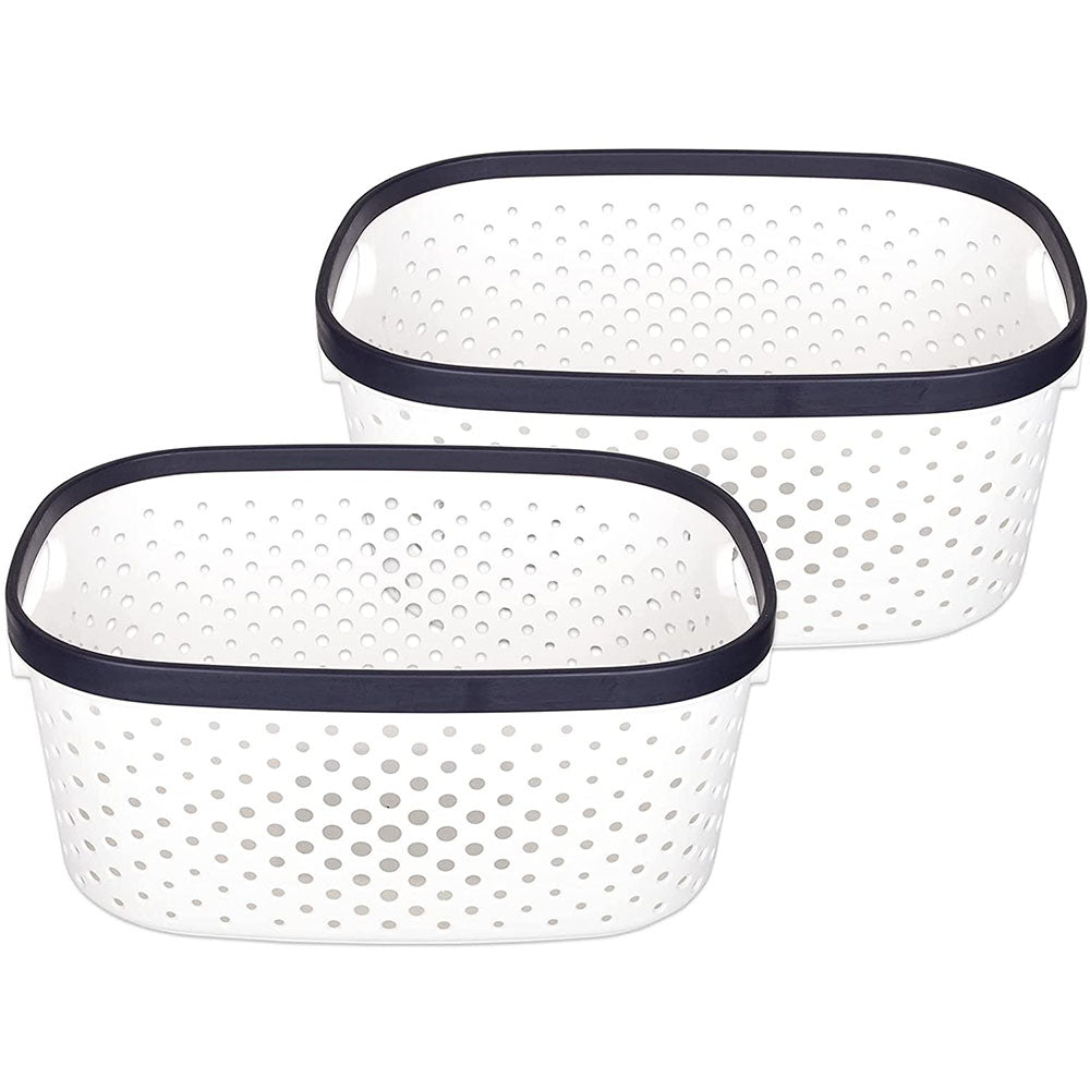 Cool Gift, Rectangle Laundry Basket Plastic Storage Organizer - Set of 3 Pcs, Available in Different Colors