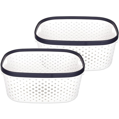Cool Gift, Rectangle Laundry Basket Plastic Storage Organizer - Set of 3 Pcs, Available in Different Colors