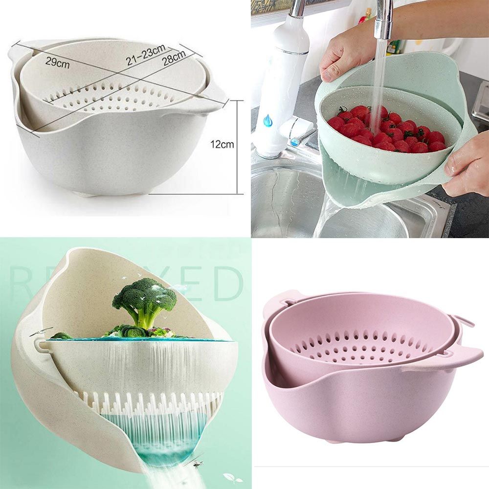 Cool Gift, Double Layer Fruit & Vegetable Drain Basket, Available in Different Colors