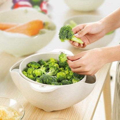 Cool Gift, Double Layer Fruit & Vegetable Drain Basket, Available in Different Colors