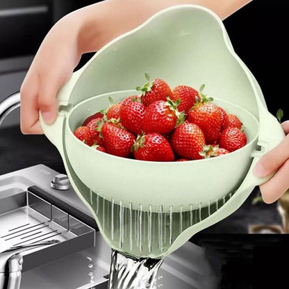 Cool Gift, Double Layer Fruit & Vegetable Drain Basket, Available in Different Colors