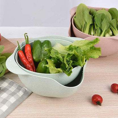 Cool Gift, Double Layer Fruit & Vegetable Drain Basket, Available in Different Colors