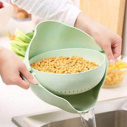 Cool Gift, Double Layer Fruit & Vegetable Drain Basket, Available in Different Colors