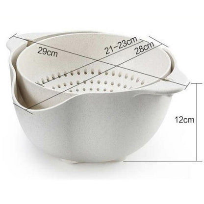Cool Gift, Double Layer Fruit & Vegetable Drain Basket, Available in Different Colors