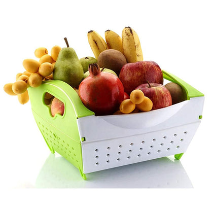 Cool Gift, Folding Kitchen Sink Colander Drainer Strainer Vegetable Fruit Basket, Available in Different Colors
