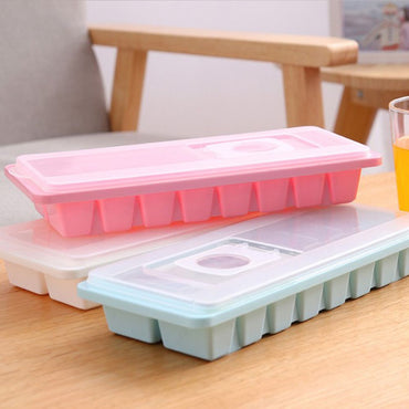 Cool Gift, 16 Cubes Ice Cube Tray With Lid No Spill Easy Pop, Available in Different Colors