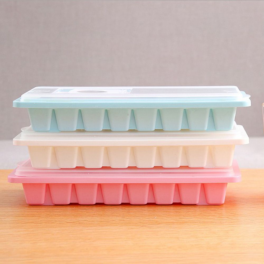 Cool Gift, 16 Cubes Ice Cube Tray With Lid No Spill Easy Pop, Available in Different Colors