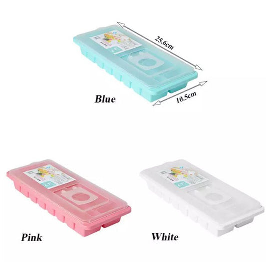 Cool Gift, 16 Cubes Ice Cube Tray With Lid No Spill Easy Pop, Available in Different Colors