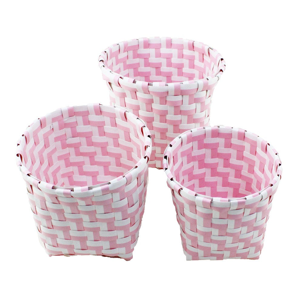 Sanitary, Organizing Bathroom Round Baskets Set of 3 Pcs, Available in Different Colors