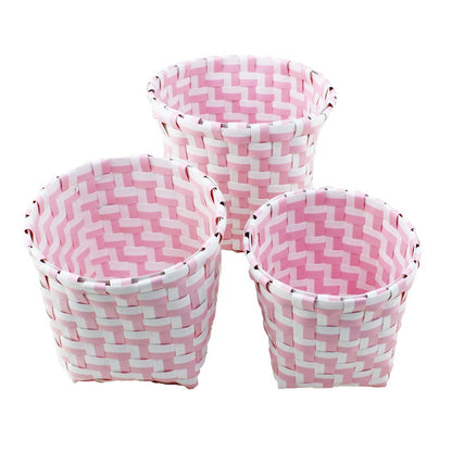 Sanitary, Organizing Bathroom Round Baskets Set of 3 Pcs, Available in Different Colors