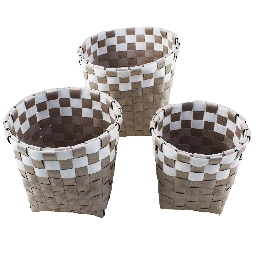 Sanitary, Organizing Bathroom Round Baskets Set of 3 Pcs, Available in Different Colors
