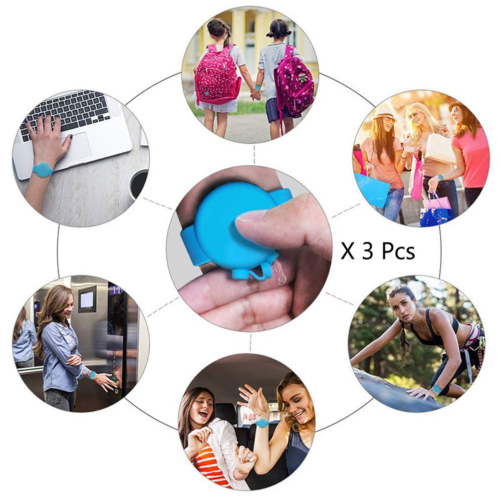 Cool Gift, Wristband Hand Sanitizer 3 Pcs Mixed Colors #02