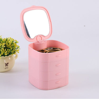 Cool Gift, Rotating Jewelry Storage Box With Mirror, Available In Different Colors