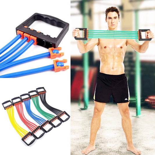 Cool Gift, Adjustable Chest Expander 5 Ropes Clips, Available in Different Colors