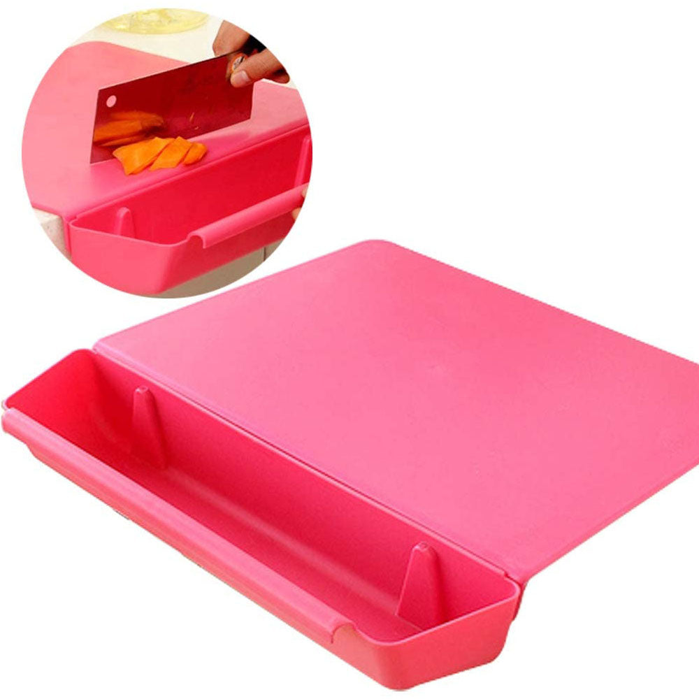 Cool Gift, Cutting Chopping Board Set with Food Holder Container Tray, Available in Different Colors