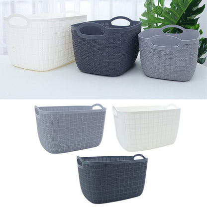 Cool Gift, Rectangle Laundry Basket Plastic Storage Organizer - Set of 3 Pcs, Available in Different Colors