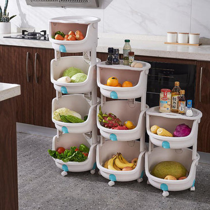 Cool Gift, Stackable Storage Basket, Vegetable Basket With Wheels, Available in Different Sizes