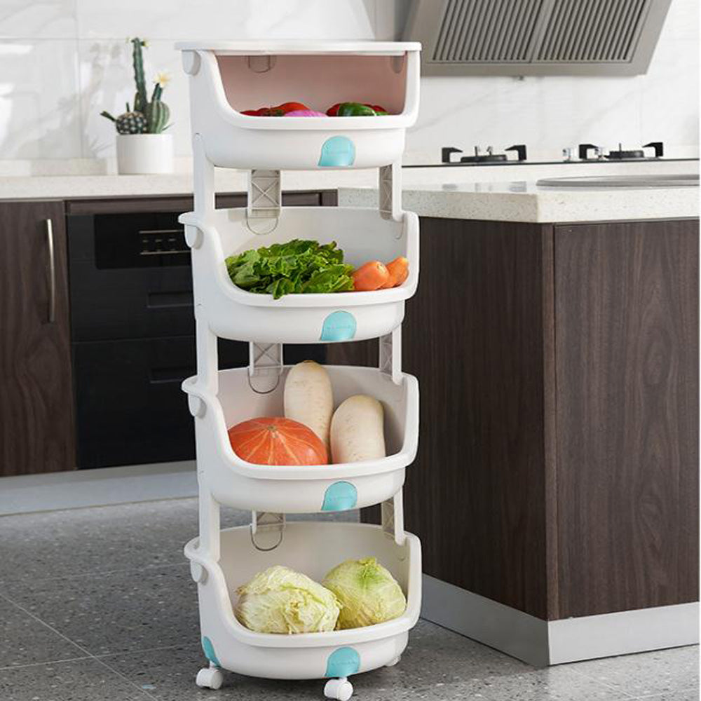 Cool Gift, Stackable Storage Basket, Vegetable Basket With Wheels, Available in Different Sizes