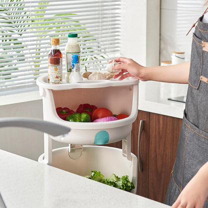 Cool Gift, Stackable Storage Basket, Vegetable Basket With Wheels, Available in Different Sizes
