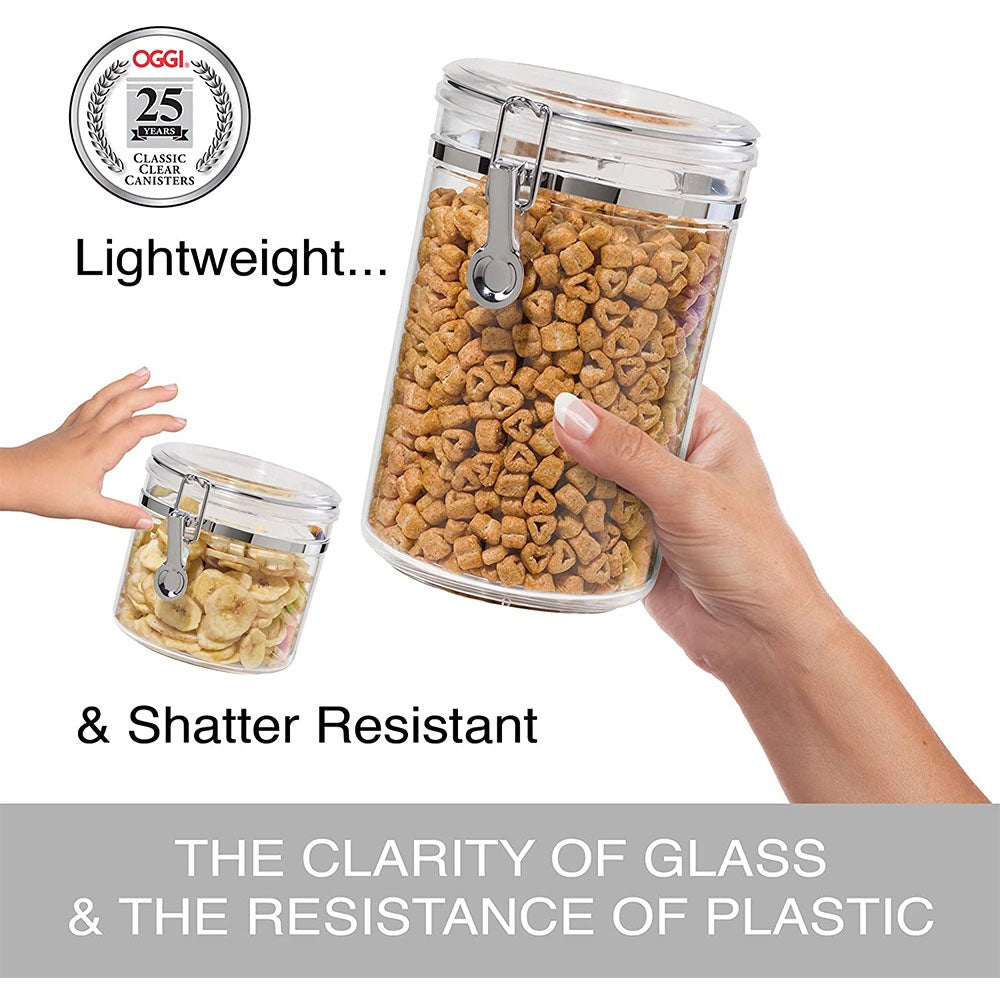 Cool Gift, 4pcs Clear Canister Set with Clamp Lids