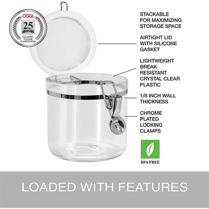 Cool Gift, 4pcs Clear Canister Set with Clamp Lids