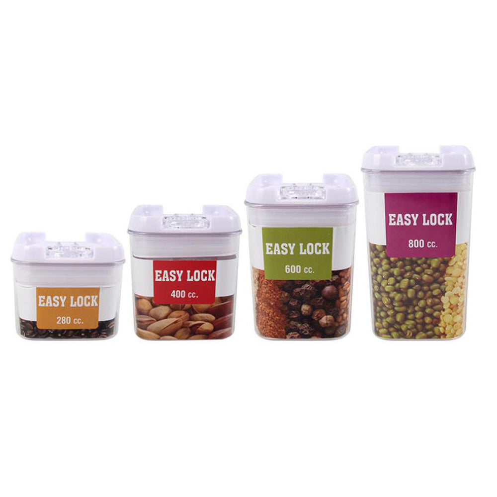 Cool Gift, Plastic Easy Buckle Containers - 4 Piece Set, Available in Different Sizes