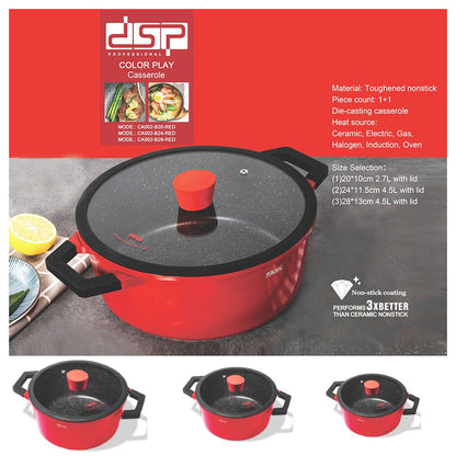 DSP, Cookware, CA002-Red, Available in Different Sizes