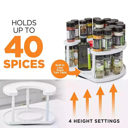 Cool Gift, Spice Spinner Two-Tiered Spice Organizer & Holder