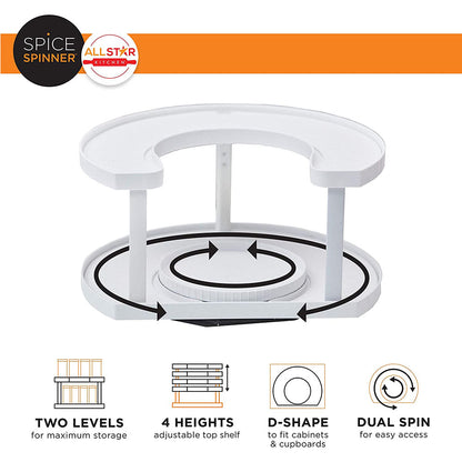 Cool Gift, Spice Spinner Two-Tiered Spice Organizer & Holder