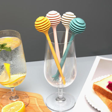 Cool Gift, Set of 4 PCs Honey Spoon, Mixing Colors