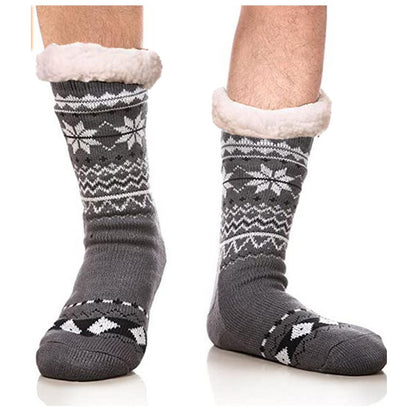 Cool Gift, Men's Winter Thermal Fleece Lining Knit Slipper Socks, Available in Different Colors