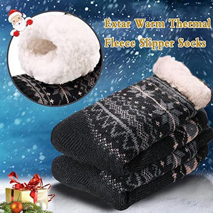 Cool Gift, Men's Winter Thermal Fleece Lining Knit Slipper Socks, Available in Different Colors