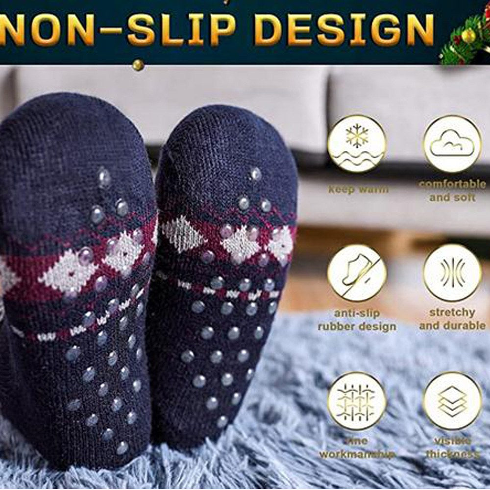 Cool Gift, Men's Winter Thermal Fleece Lining Knit Slipper Socks, Available in Different Colors