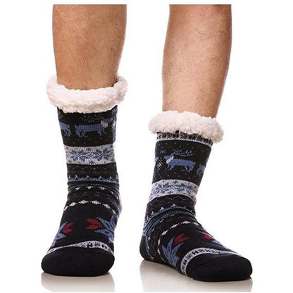 Cool Gift, Men's Winter Thermal Fleece Lining Knit Slipper Socks, Available in Different Colors