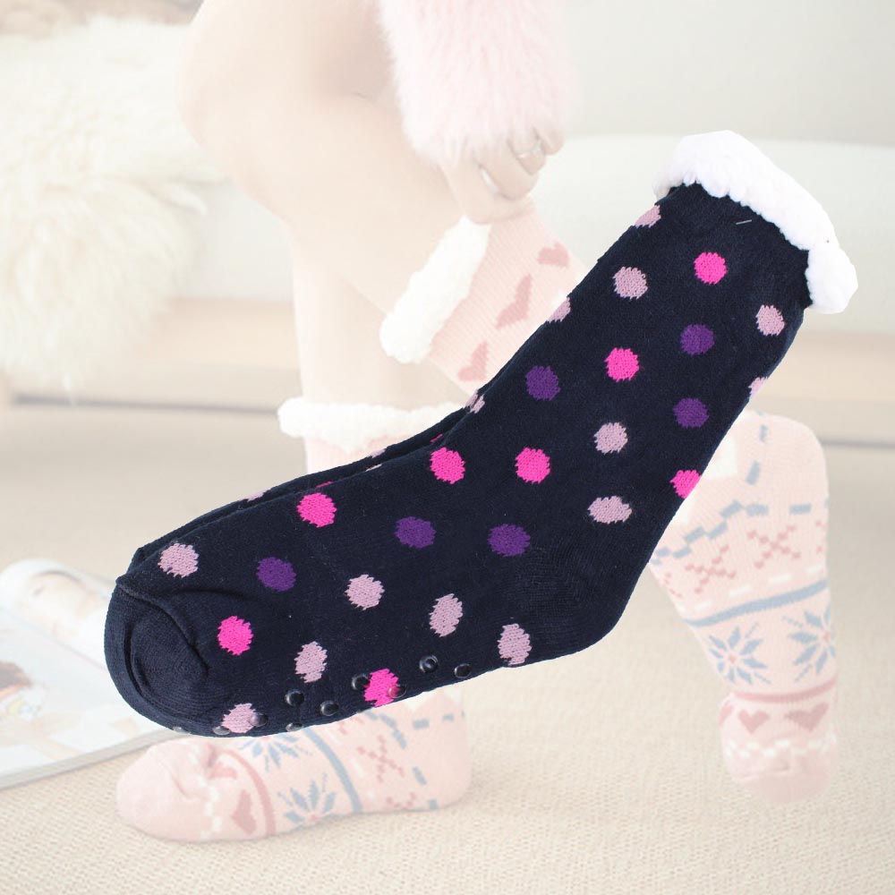 Cool Gift, Women Slipper Socks Winter Warm Fleece, Available in Different Colors
