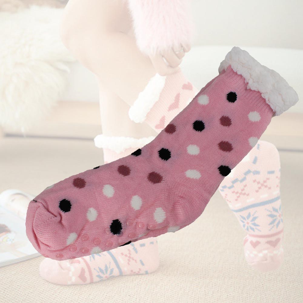 Cool Gift, Women Slipper Socks Winter Warm Fleece, Available in Different Colors