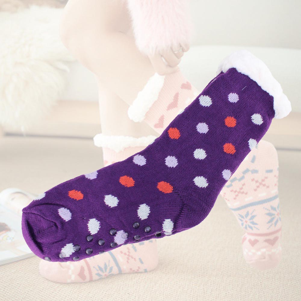 Cool Gift, Women Slipper Socks Winter Warm Fleece, Available in Different Colors