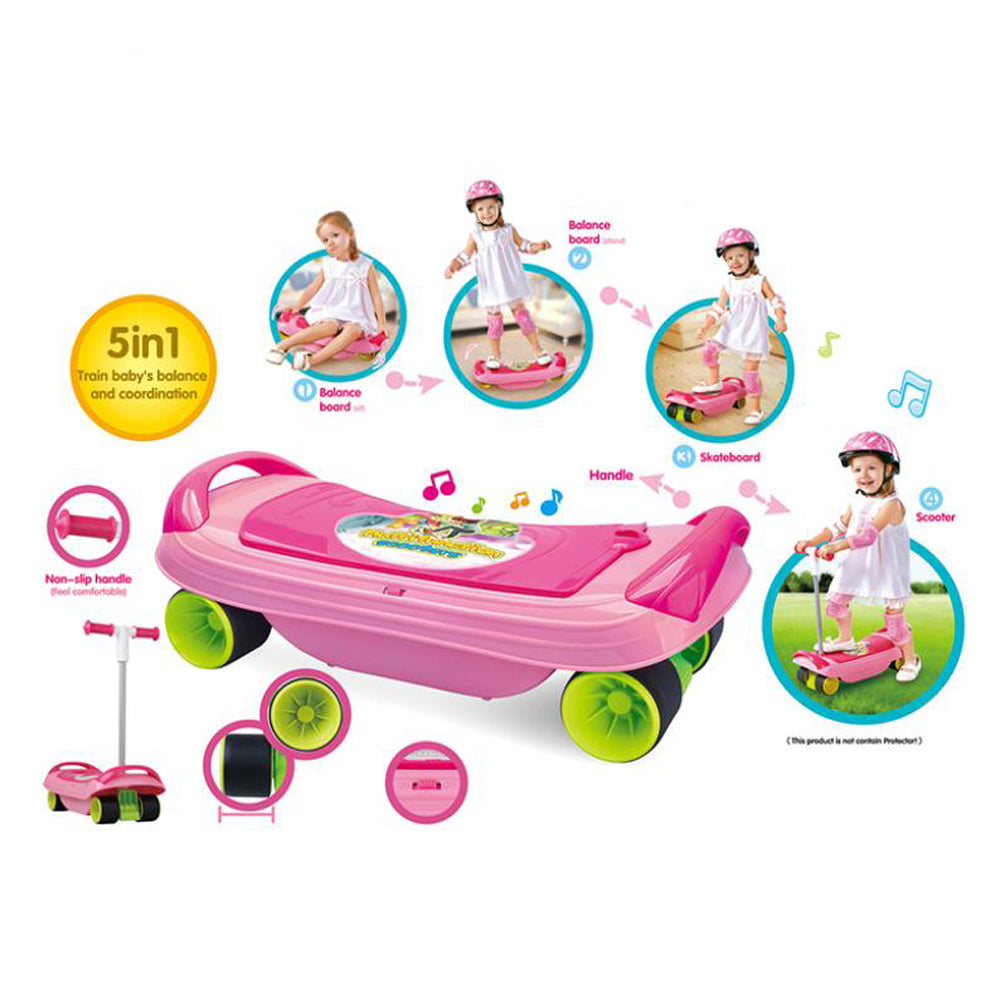 Cool Gift, Learning Fun 5 In1 Multifunctional Scooter With Music, Available in Different Colors