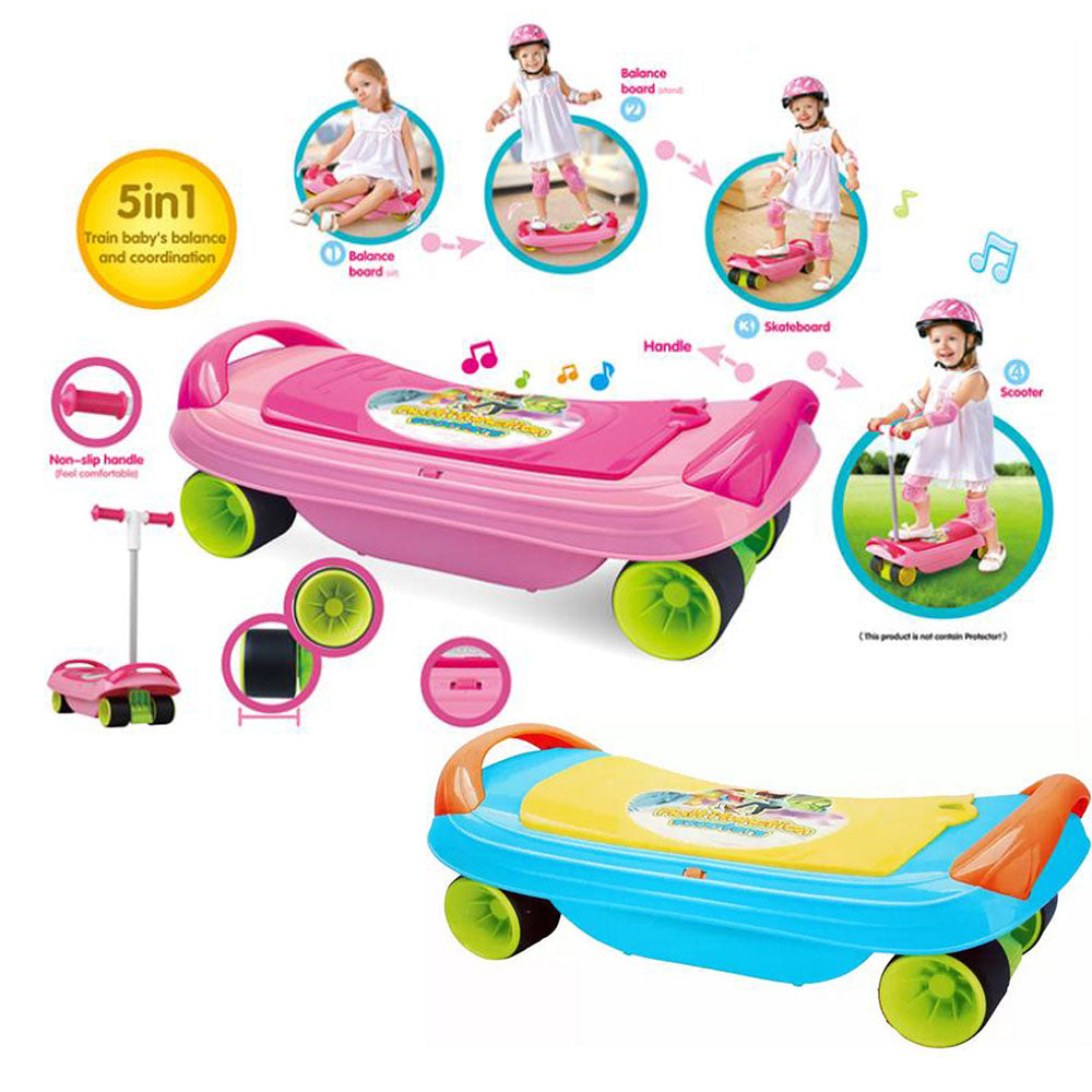 Cool Gift, Learning Fun 5 In1 Multifunctional Scooter With Music, Available in Different Colors