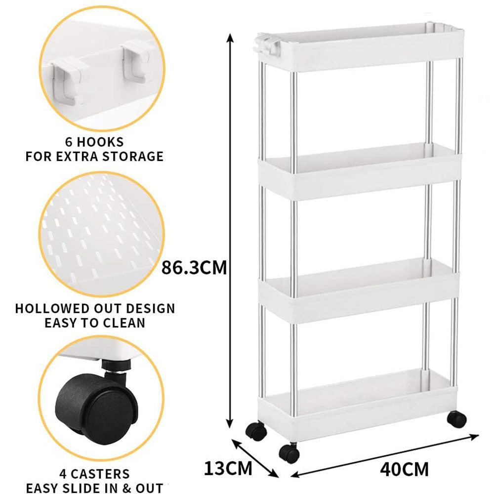 Cool Gift, Slim Storage Cart, Rolling Storage Cart, Available in Different Sizes