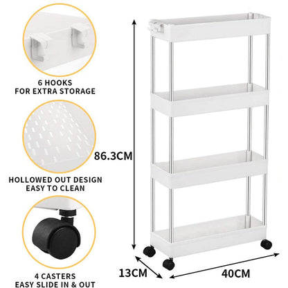 Cool Gift, Slim Storage Cart, Rolling Storage Cart, Available in Different Sizes