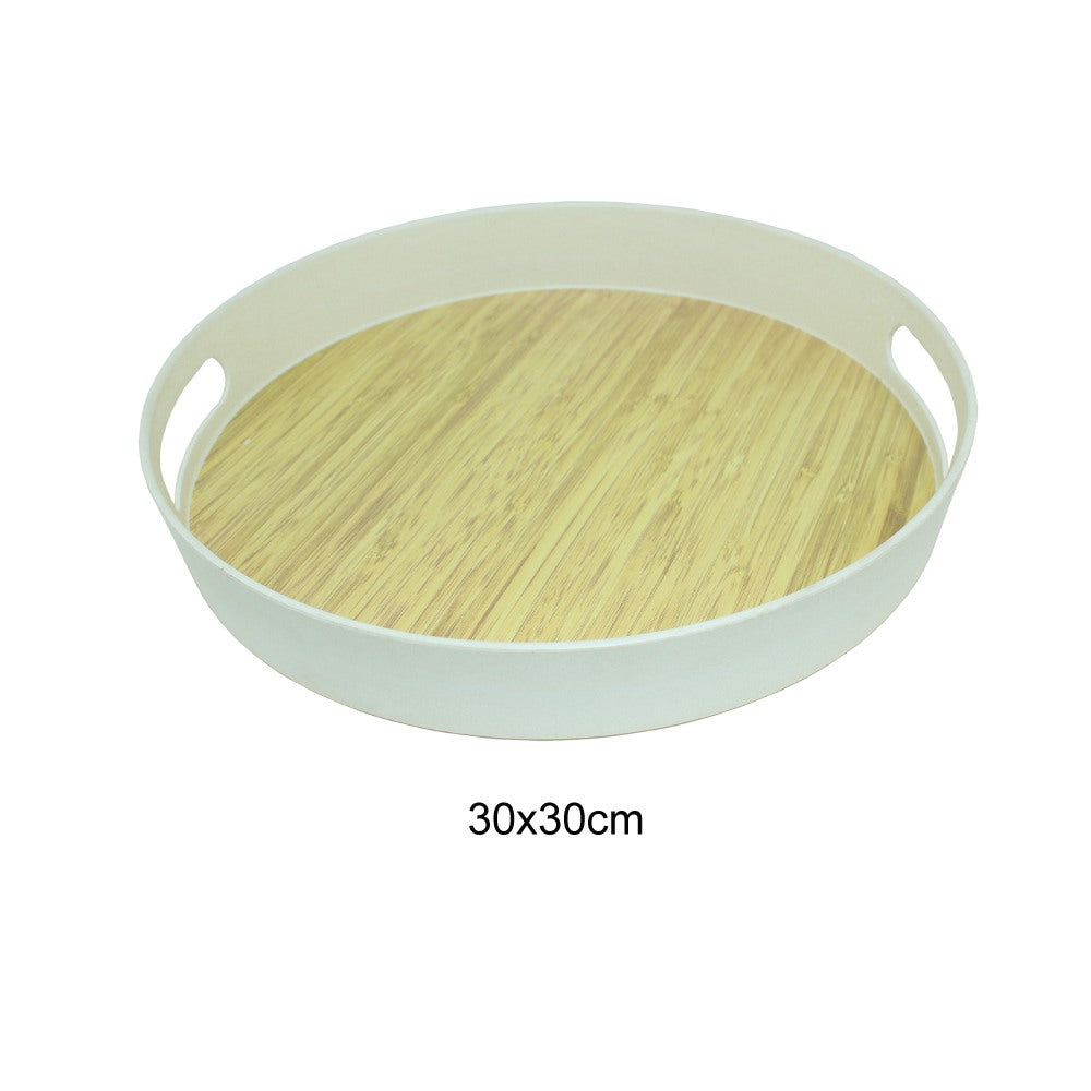 Cool Gift, Round Tray Wooden Melamine Dinnerware, Available in Different Sizes