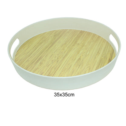 Cool Gift, Round Tray Wooden Melamine Dinnerware, Available in Different Sizes