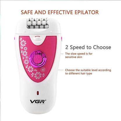 VGR, V-722, Lady Epilator Facial Body Armpit Hair Removal Tool, Available in Different Colors
