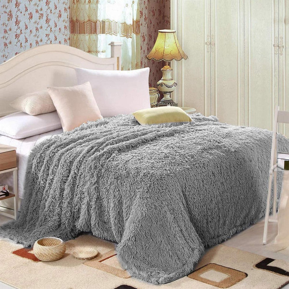 Cool Gift, Double sided Faux Fur Sherpa Fleece Blanket 200x230  cm, Available in Different Colors