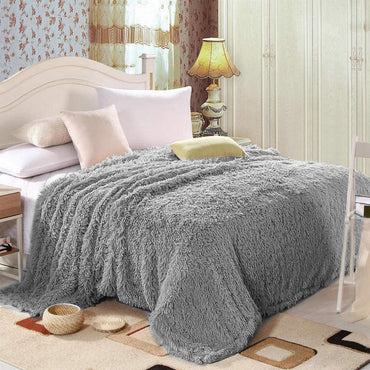 Cool Gift, Double sided Faux Fur Sherpa Fleece Blanket 200x230  cm, Available in Different Colors