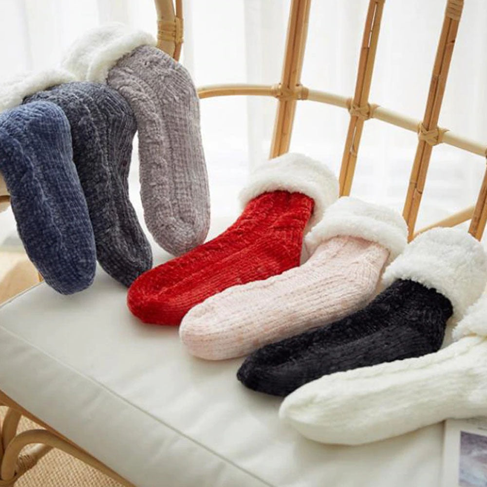 Cool Gift, Women Slipper Socks Winter Warm Fleece, Available in Different Colors