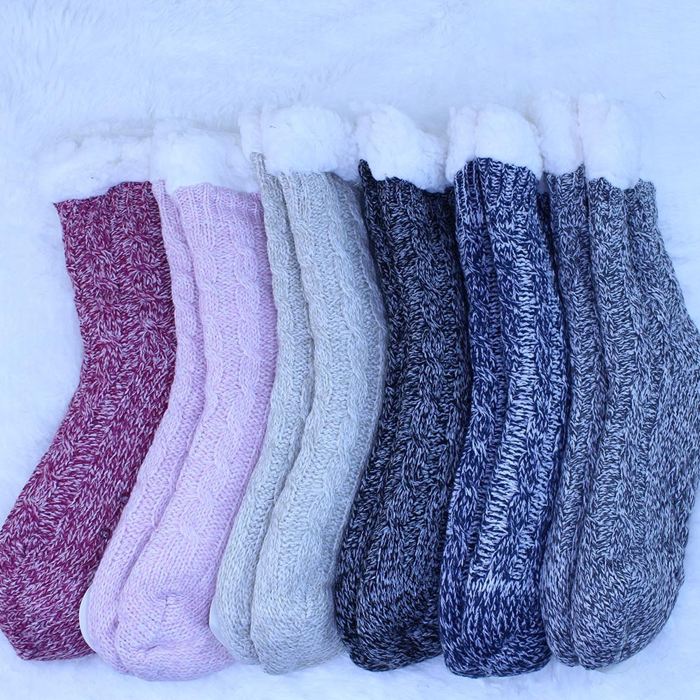 Cool Gift, Women Slipper Socks Winter Warm Fleece, Available in Different Colors