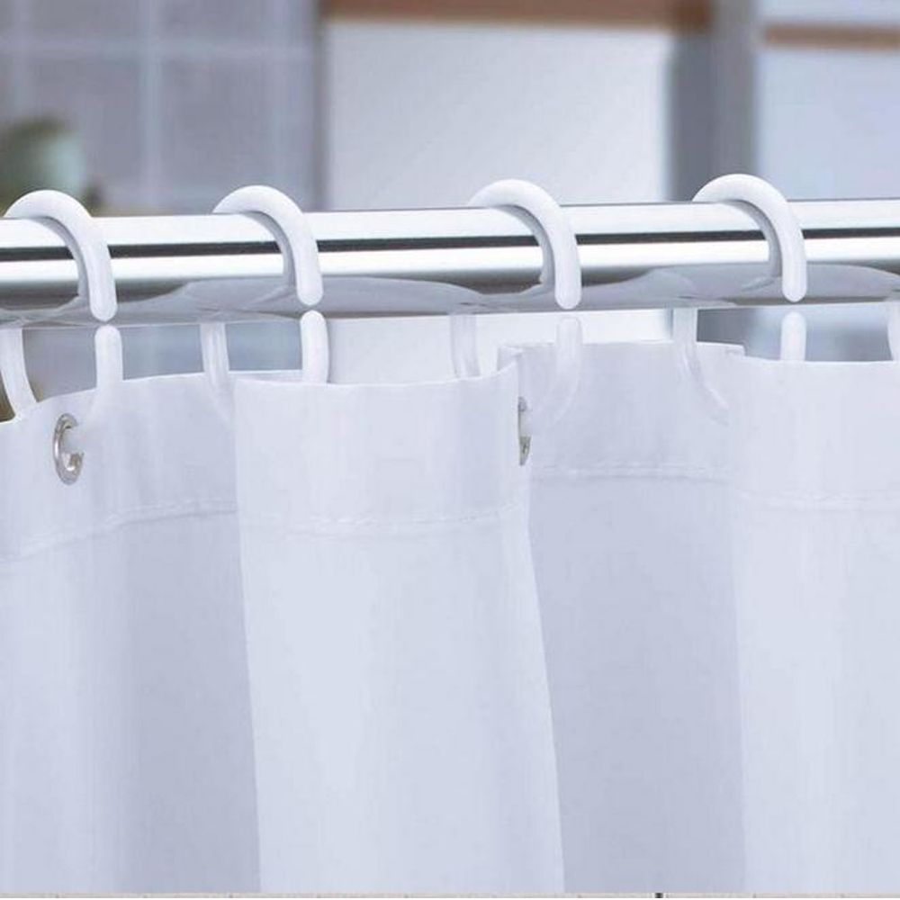 Sanitary, 12 Pcs/Set Flexible Plastic Shower Curtain Rings, Available in Different Colors